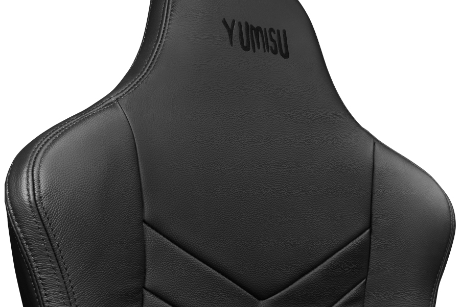 Fotel gamingowy YUMISU 2053 Magnetic Real Leather BLACK